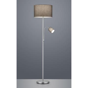 LED Vloerlamp - Trion Hotia - E14 Fitting - Rond - Mat Grijs, Ophalen of Verzenden, Nieuw, Metaal