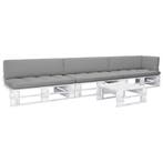 vidaXL 4-delige Loungeset pallet met kussens wit, Verzenden, Nieuw, Loungeset