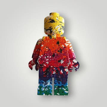 RED - sculptuur, Lego color - 20 cm - Hars - 2026, Nieuw