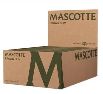 Mascotte brown slim size with magnet 34 vloeitjes Display (, Verzamelen, Rookartikelen, Aanstekers en Luciferdoosjes, Verzenden