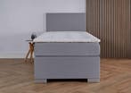 ACTIE! 1-Persoons boxspring Cannes 90 200 Grijs, 90 cm, Eenpersoons, Verzenden, Nieuw