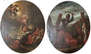 Scuola Italiana (XVIII-XIX) - Lotto di due dipinti con Scene