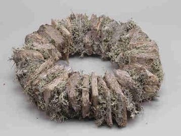 Krans Maritimabark + grey moss 38cm, Ophalen of Verzenden, Nieuw