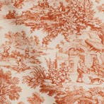 AA024 - Elegant en iconisch Toile de Jouy Oranje - Textiel -
