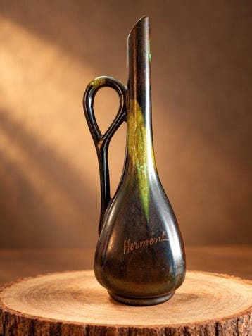 herment - Vaas - Keramiek - Airain – gesigneerd, Antiek en Kunst