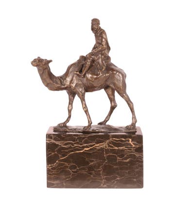 BRONZEN BEELD VAN EEN KAMEEL EN RUITER (Interieur), Verzenden, Nieuw