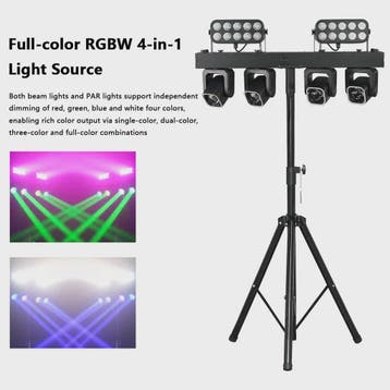 4-in-1 LED DJ Licht Effect Bar: Beam, Wash, Strobe & Ring me, Verzenden, Nieuw