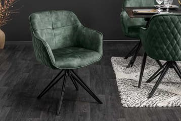 Draaibare design stoel EUPHORIA donkergroen fluweel met, Ophalen of Verzenden, Nieuw