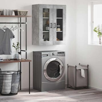 vidaXL Wandkast 69,5x34x90 cm betongrijs, Verzenden, Nieuw, 50 tot 100 cm, Minder dan 100 cm