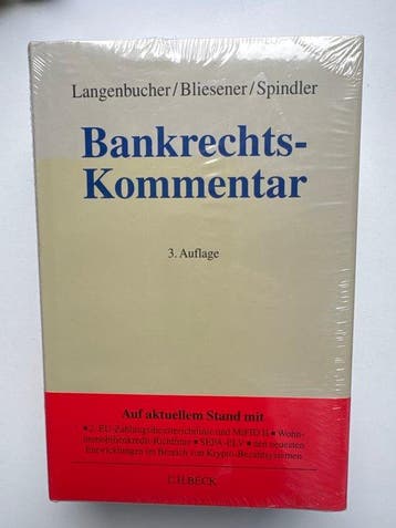 Langenbucher/ Bliesener/Spindler - Bankrechts-Kommentar 3., Antiek en Kunst
