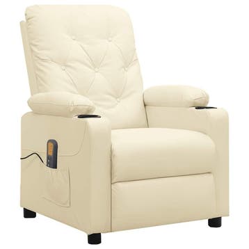 vidaXL Massagestoel kunstleer crèmekleurig, Verzenden, Nieuw