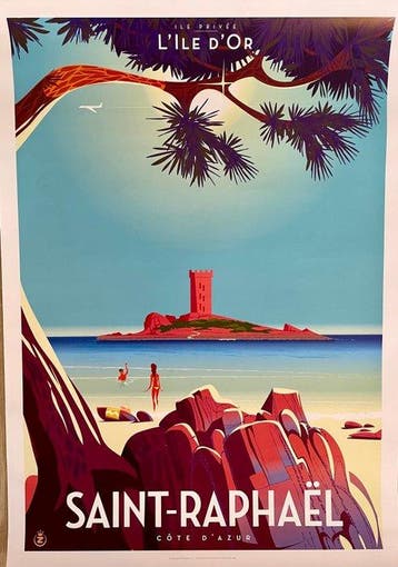 Monsieur Z - Affiche de Tourisme Saint-Raphaël - Lîle, Antiek en Kunst