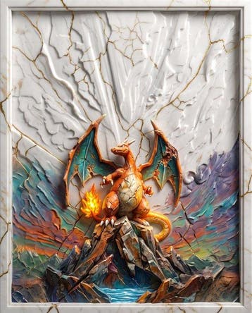 Makayhos - [Canvas] Charizard – Aurora Pyre, Nieuw