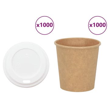 vidaXL Papieren koffiekopjes met deksel 1000 st 4oz 100 ml, Huis en Inrichting, Keuken | Servies, Verzenden, Nieuw