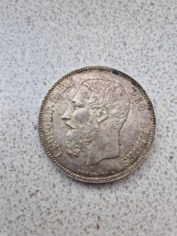 België. Leopold II. 5 Francs 1875 (Zonder minimumprijs)