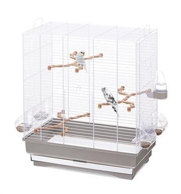 Vogelkooi Imac Carlotta Taupe/Wit – Parkietenkooi met Kli., Verzenden, Nieuw, Overige materialen, Vogelkooi