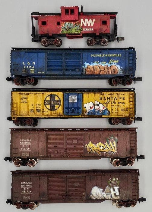 Bachmann, Atlas, MRC N - Modeltrein goederenwagon (5) - 5, Hobby en Vrije tijd, Modeltreinen | N-Spoor