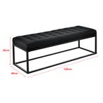 [pro.tec] Halbank bankje stof 120x40x38 cm zwart, Verzenden, Nieuw