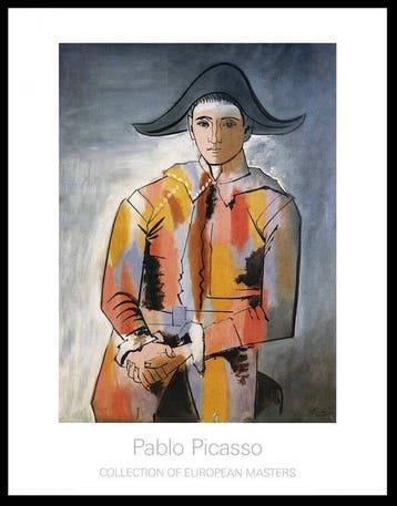Pablo Picasso - “Arlequin, Les Mains Croisees, 1923”.