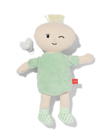 HEMA Knuffel babypop groen van €10 voor €7 sale, Verzenden, Nieuw