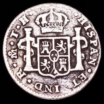 Spanje. Carlos IV. 1/2 Real Ceca de México, 1806. Ensayador