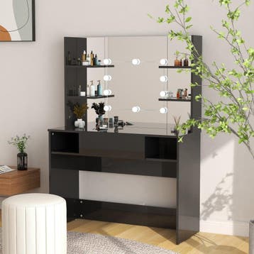vidaXL Kaptafel met LED-verlichting 100x40x135 cm MDF, Verzenden, Nieuw