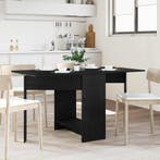 vidaXL Eettafel 138 x 70 x 73,5 cm Bewerkt hout Zwart eiken, Verzenden, Nieuw