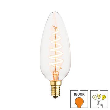 LED XL kaarslamp E14 | 3-staps dimbaar | 4.5 watt | 1800K, Verzenden, Nieuw, E14 (klein), Overige typen