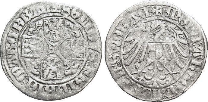 Schilling Brandenburg-franken Friedrich Iv 1495-1515, Postzegels en Munten, Munten | Europa | Niet-Euromunten, Verzenden