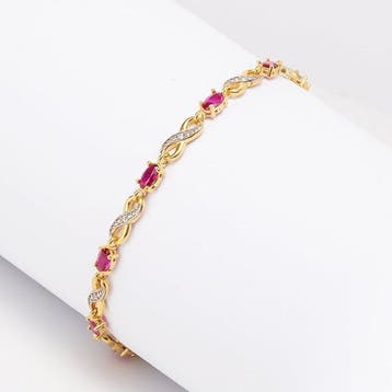 Zonder minimumprijs - Armband 18-karaats goudlaag, Zilver, Nieuw