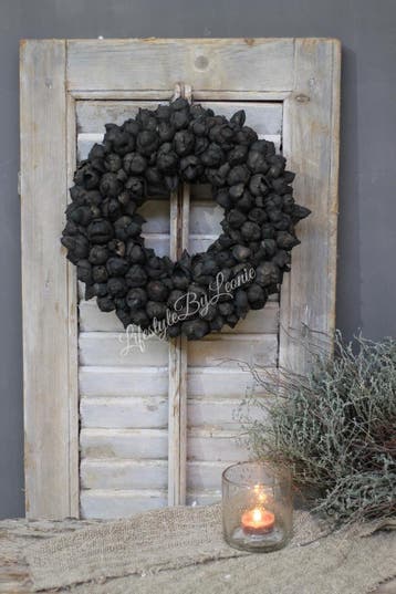 Krans Coco fruit black 30 cm, Ophalen of Verzenden, Nieuw