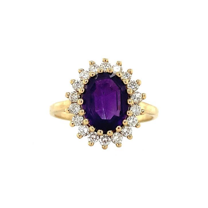 Lady Di ring 14 krt - Violet, Sieraden, Tassen en Uiterlijk, Ringen, Ophalen of Verzenden