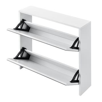 Schoenenkast Lund met spiegels en 2 vouwdeuren 67x63x17 cm w, Verzenden, Nieuw