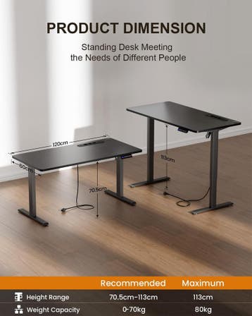 Zit sta bureau - Elektrisch - Verstelbaar - 120x60 cm - Zwar, Verzenden, Zo goed als nieuw
