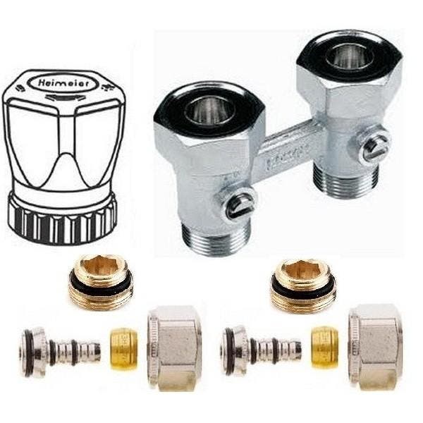 Set recht 16mm Alu/Pex - handwiel - Radson Intergra, Doe-het-zelf en Verbouw, Verwarming en Radiatoren, Verzenden