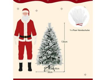 Coast Kunstkerstboom 136 cm - Besneeuwd met Kegels - 160 LED, Verzenden, Nieuw