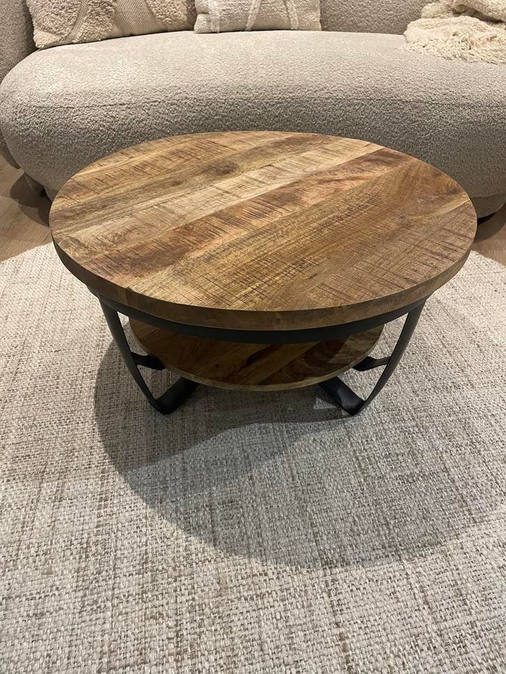 Ronde Salontafel - Mangohout 70 cm (verzenden en afhalen), Huis en Inrichting, Tafels | Salontafels, 50 tot 100 cm, Rond, Nieuw