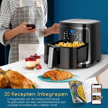 Airfryer XXL - heteluchtfriteuse - 7L - 1900W - Zwart  - Aig, Verzenden, Zo goed als nieuw