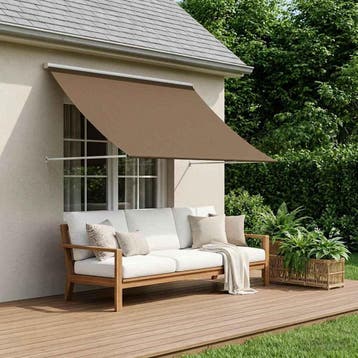 vidaXL Markies Taupe 300 x 150 cm 180 g / m² Polyester met, Verzenden, Nieuw