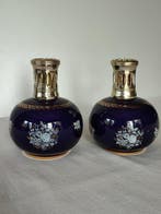 Lot de 2 Lampes Berger – Porcelaine bleu cobalt décor floral