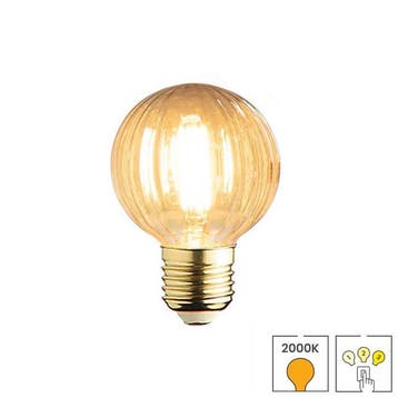 LED lamp geribbeld glas E27 | 3-staps dimbaar | 4 watt |, Verzenden, Nieuw, E27 (groot), Overige typen