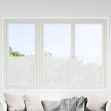 vidaXL Statische raamfolie Frosted bloem 90 x 500 cm PVC, Verzenden, Nieuw