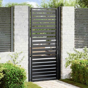 vidaXL Tuinhek afsluitbaar 100x200 cm aluminium zwart, Verzenden, Nieuw