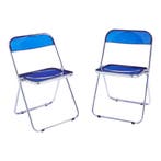 Klapstoel set van 2 Pornainen 74x46x47 cm donkerblauw [en.ca, Huis en Inrichting, Stoelen, Verzenden, Nieuw