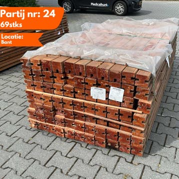 Bangkirai Geschaafde Schuttingpalen 2000x90x90mm, Tuin en Terras, Ophalen of Verzenden, Nieuw
