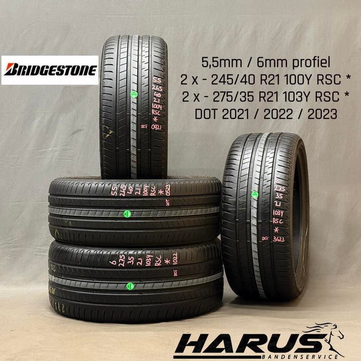 245/40/21 275/35/21 Bridgestone zomerbanden 6/5,5mm profiel, Auto-onderdelen, Banden en Velgen, 21 inch, Erkend duurzaam, Zomerbanden