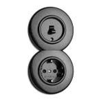 BAKELIET stopcontact zwart inbouw I Bakeliet.nl, Verzenden, Nieuw, Stopcontact