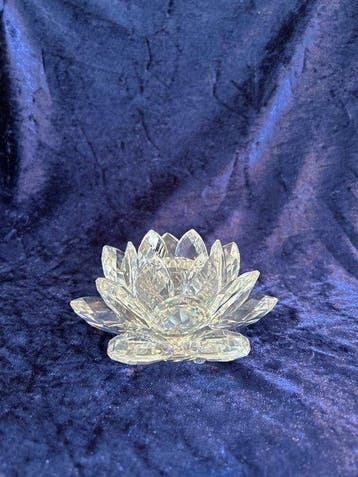 Swarovski - Beeldje - Lotusbloem Candleholder - Kristal