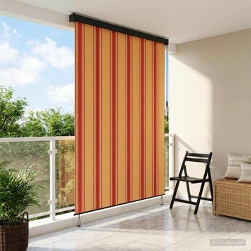 vidaXL Rolgordijn Multikleur 80 x 250 cm Stof en Aluminium, Verzenden, Nieuw, Geel
