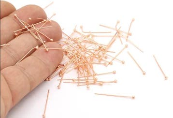 100 x  Nietstiften 20mm 0,55mm met bolletje light rose gold, Ophalen of Verzenden, Nieuw, Overige typen
